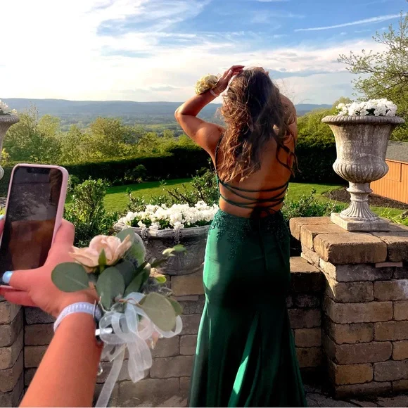 sachin and babi light blue dress Sherri Hill emerald sequin long dress